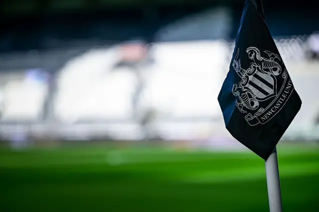A Newcastle United corner flag