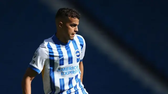 Yasin Ayari of Brighton & Hove Albion runs with the ball during the pre-season friendly match between Brighton & Hove Albion and Villarreal at Amex Stadium