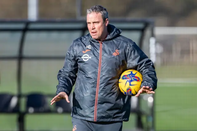 Michael Duff during a Swansea training session