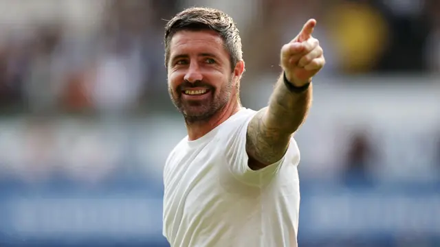 Alan Sheehan celebrates victory over Sheffield United 