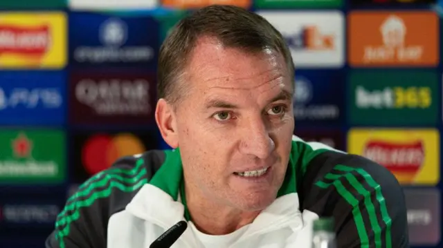 Celtic manager Brendan Rodgers at a pre-match press conference