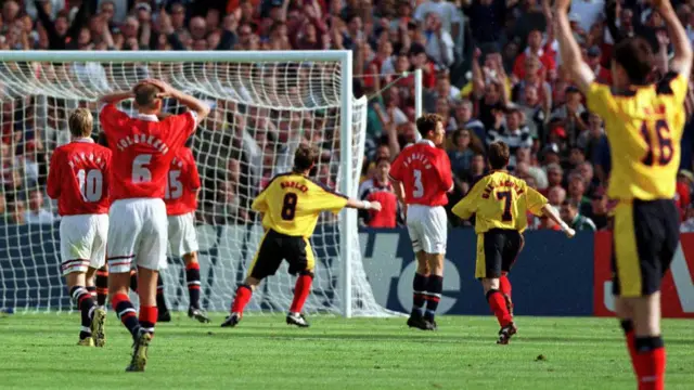 Craig Burley (No.8) scores for Scotland against Norway in 1998 World Cup
