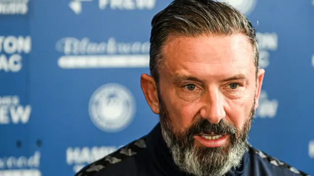 Derek McInnes during a Kilmarnock press conference at the BBSP Stadium, Rugby Park
