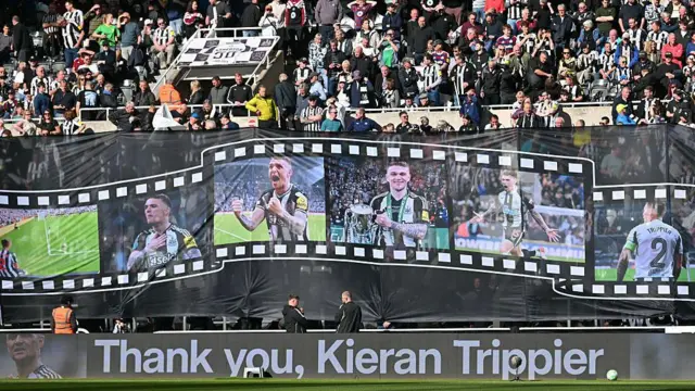A tribute to Newcastle United defender Kieran Trippier who is leaving at the end of the season.