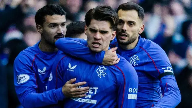 Ianis Hagi celebrates scoring for Rangers