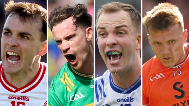 Tyrone's Darragh Canavan, Ciaran Thompson of Donegal, Monaghan's Jack McCarron and Rian O'Neill of Armagh
