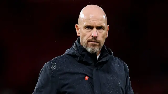 Erik ten Hag, manager of Manchester United, reacts after the Premier League match between Manchester United FC and Tottenham Hotspur FC at Old Trafford