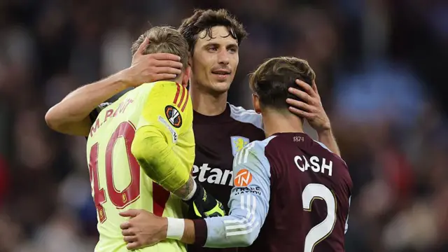 Aston Villa celebrate vs Bologna