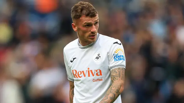 Josh Tymon in action for Swansea