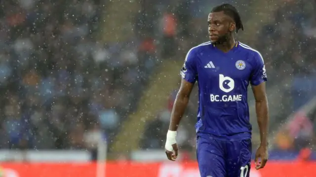 Leicester City's Stephy Mavididi during the Premier League match between Leicester City FC and Everton FC at The King Power Stadium on September 21, 2024