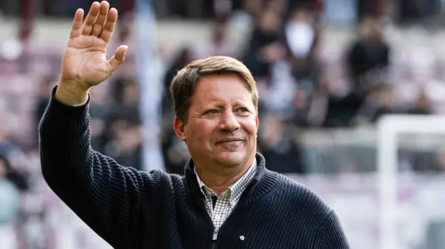 Sergio attended Hearts' win over Dundee last Saturday