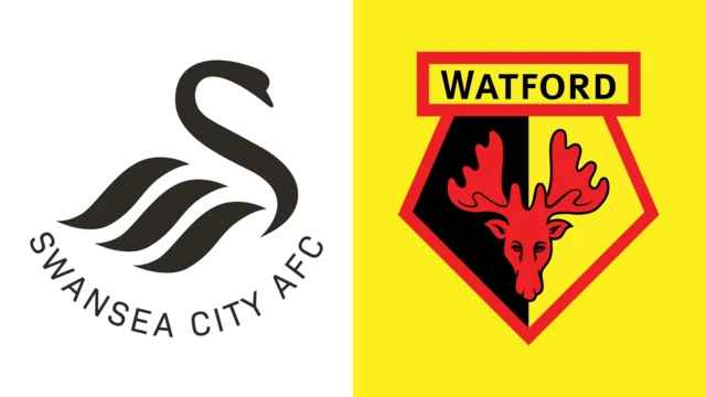 Side-by-side of Swansea City and Watford club badges