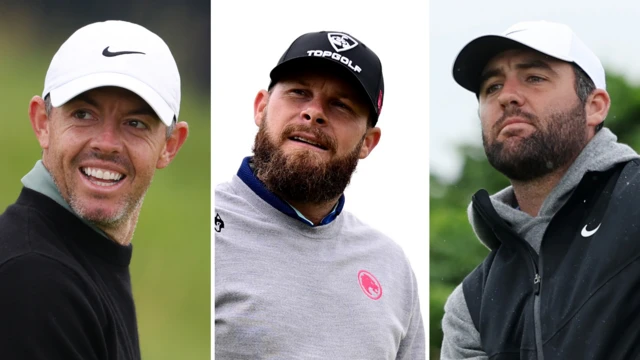 Rory McIlroy, Tyrrell Hatton and Scottie Scheffler
