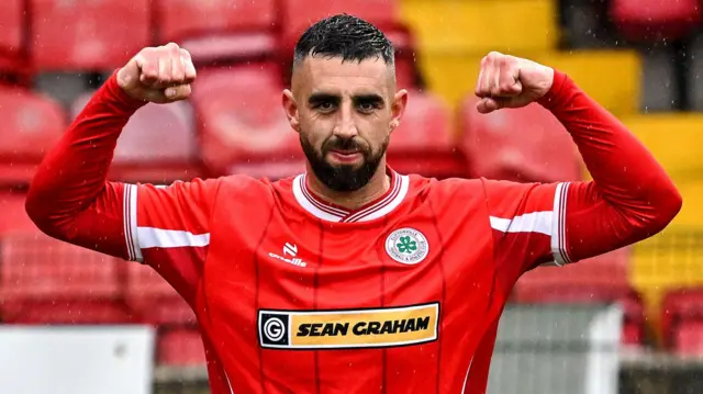 Joe Gormley celebrates
