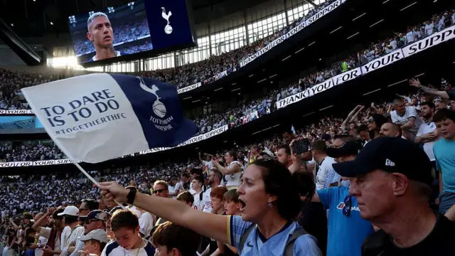 Tottenham fans at the stadium