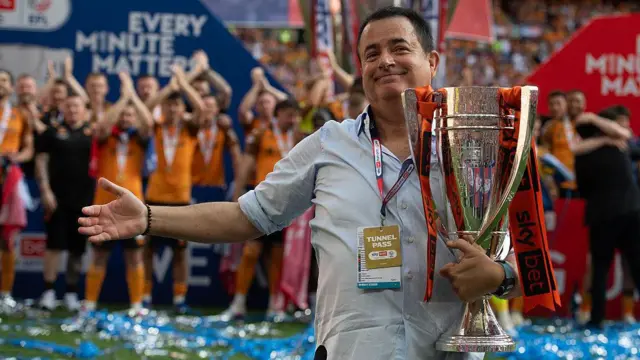 Hull City owner Acun Ilicali with the Championship play-off trophy