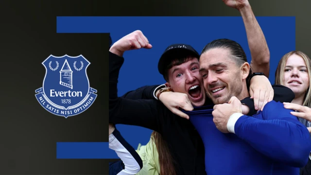 Jack Grealish is mobbed by Everton fans