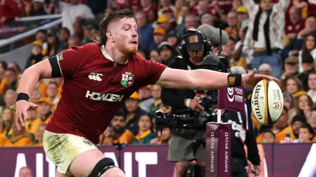 Joe McCarthy in action for the British and Irish Lions