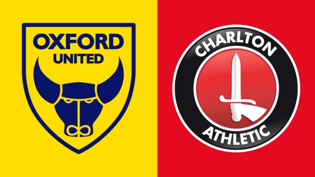Side-by-side of Oxford United and Charlton Athletic club badges