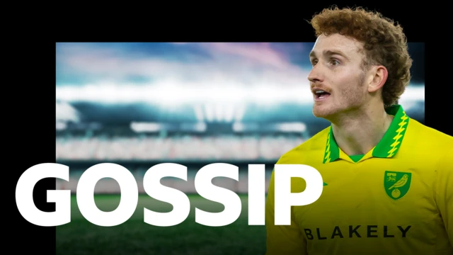 BBC Sport's gossip column image and Norwich striker Josh Sargent