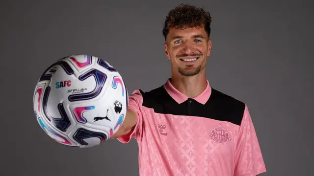 New Sunderland signing Thomas Meunier poses at The Academy of Light 