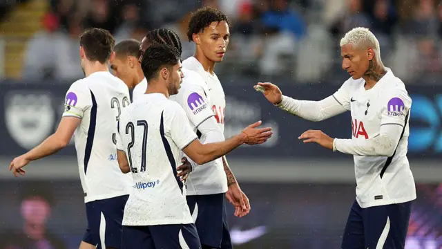 Richarlison of Tottenham Hotspur celebrates his goal