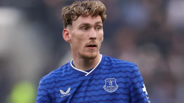 James Garner in action for Everton