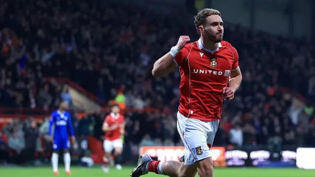 Sam Smith celebrates his FA Cup goal against Chelsea 