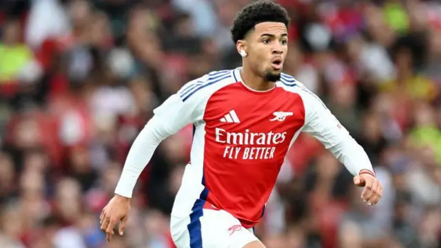 Ethan Nwaneri playing for Arsenal in a pre-season friendly against Bayer Leverkusen. 