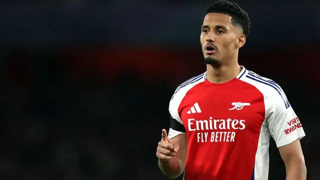 William Saliba playing for Arsenal