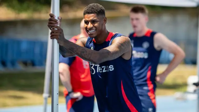  Marcus Rashford in pre-season training for Manchester United