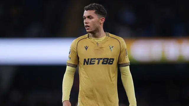  Brennan Johnson of Crystal Palace during the Premier League match between Manchester City and Crystal Palace at Etihad Stadium
