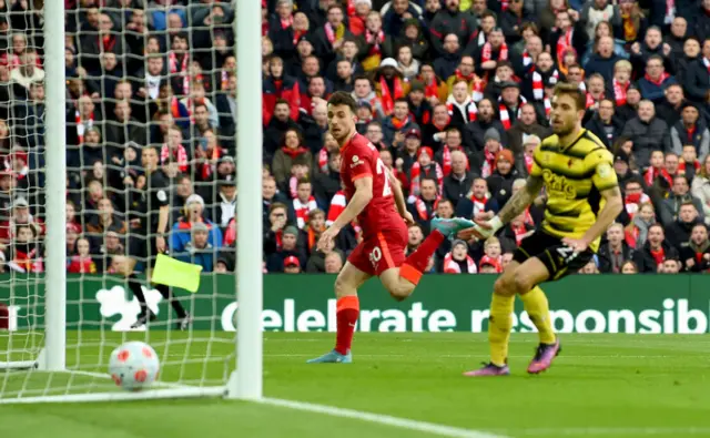 Diogo Jota scores for Liverpool