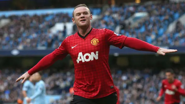 Wayne Rooney playing for Manchester United