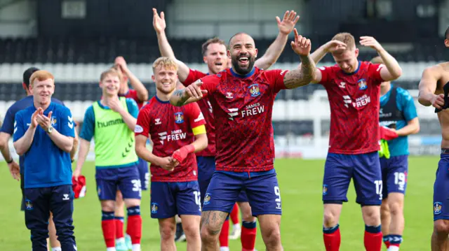 Kyle Vassell leads the Kilmarnock celebrations