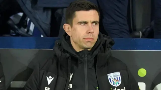 Ex-West Bromwich Albion head coach Eric Ramsay looks dejected on the bench during his last game in charge for the 1-1 draw with Charlton on 24 February