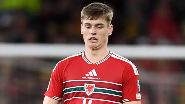 Dylan Lawlor in action for Wales