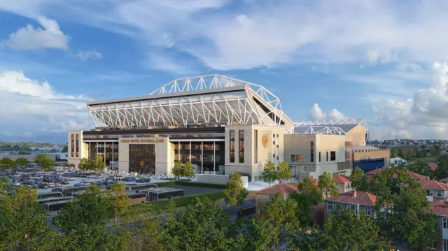 An artist's impression of how the new Elland Road stadium could look