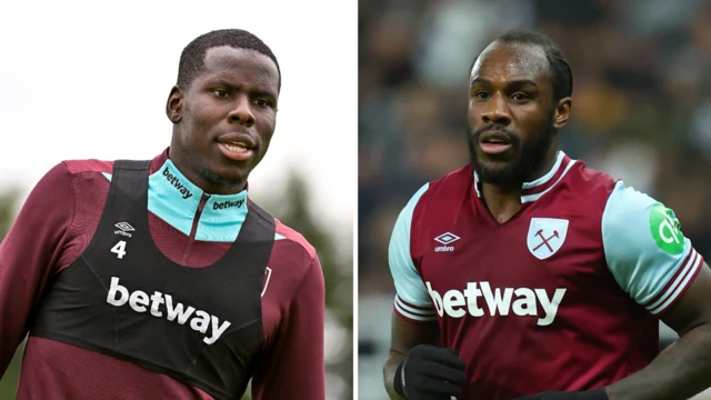 Kurt Zouma and Michail Antonio split image