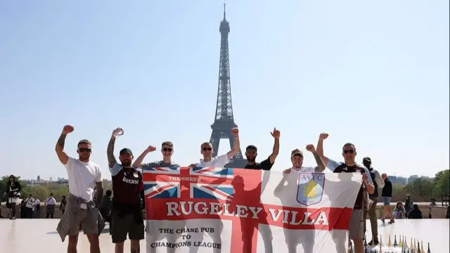 Aston Villa fans in Paris