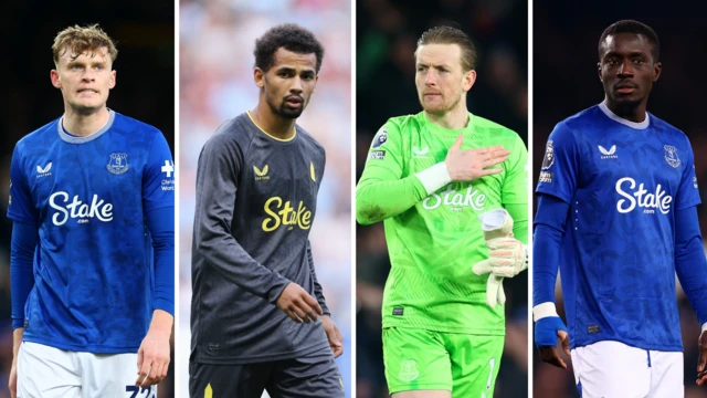 Jarrad Branthwaite, Iliman Ndiaye, Jordan Pickford, Idrissa Gueye