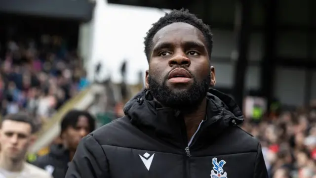 Crystal Palace's Odsonne Edouard looks on before the match during the Premier League match between Crystal Palace and Manchester City at Selhurst Park on April 6, 2024