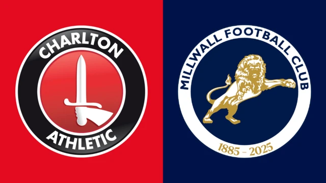 Side-by-side of Charlton and Millwall club badges