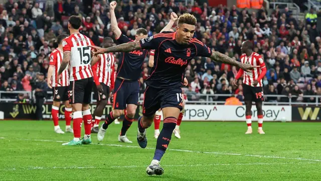 Igor Jesus runs away in celebration after scoring against Sunderland