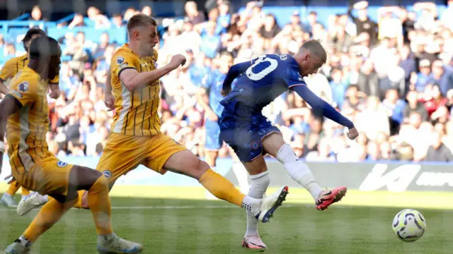 Cole Palmer scores his fourth goal against Brighton