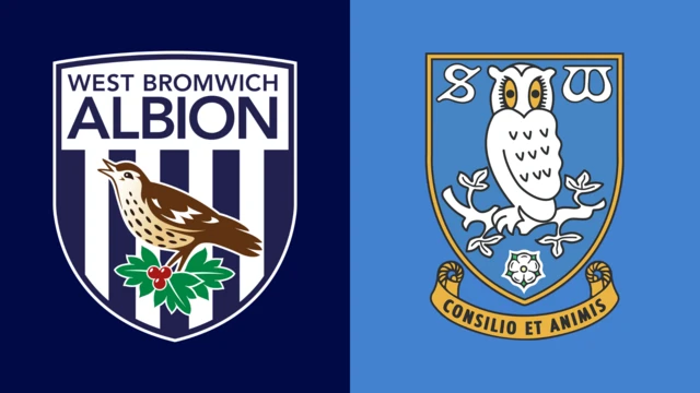 Side-by-side of West Bromwich Albion and Sheffield Wednesday club badges