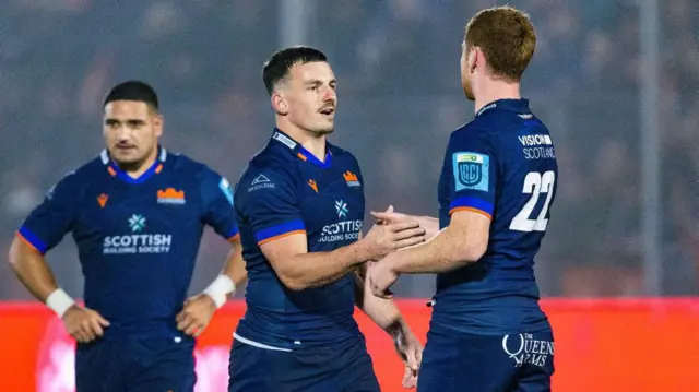 Edinburgh players during the defeat to Leinster