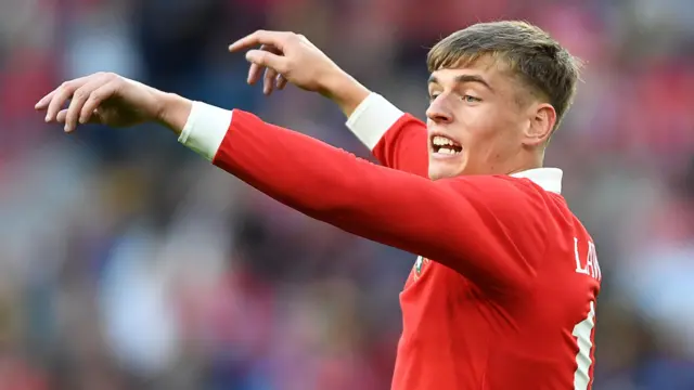 Dylan Lawlor during his last outing with Wales