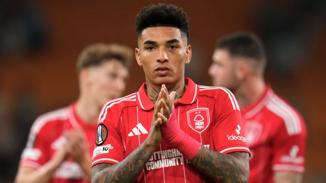 Igor Jesus reacts after Nottingham Forest's 2-2 draw with Real Betis in the Europa League
