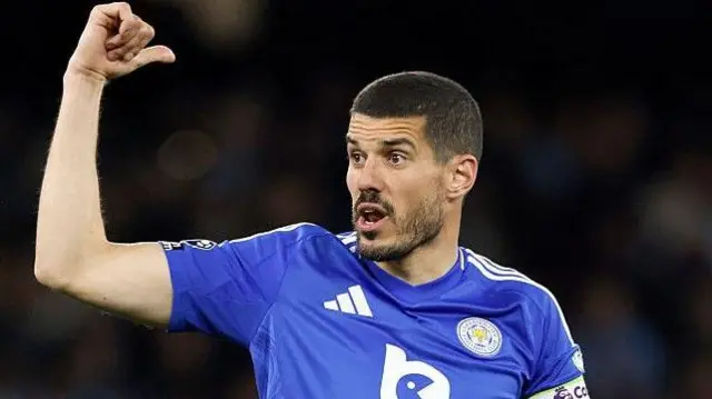 Conor Coady in action for Leicester. 